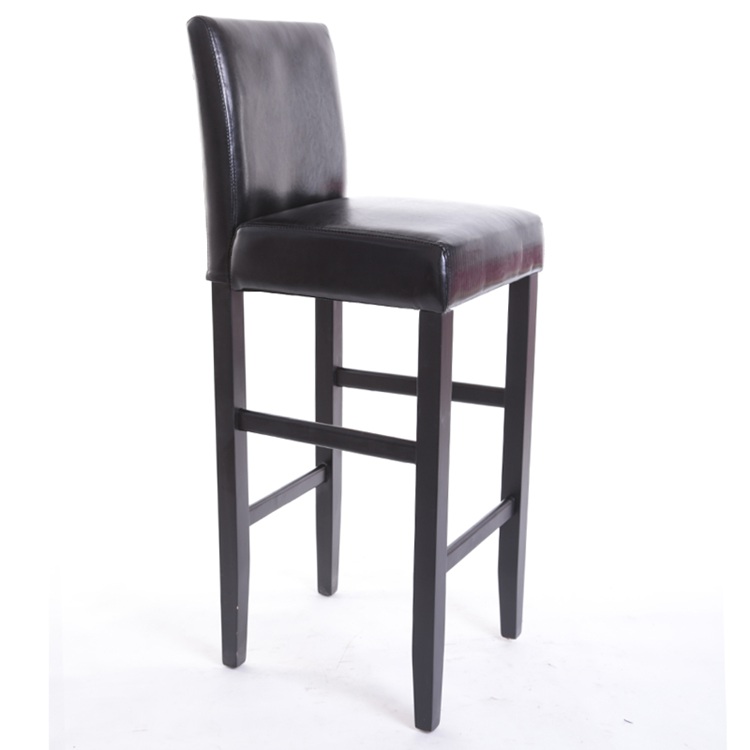 Classical design black micro-leather upholstered side bar chair