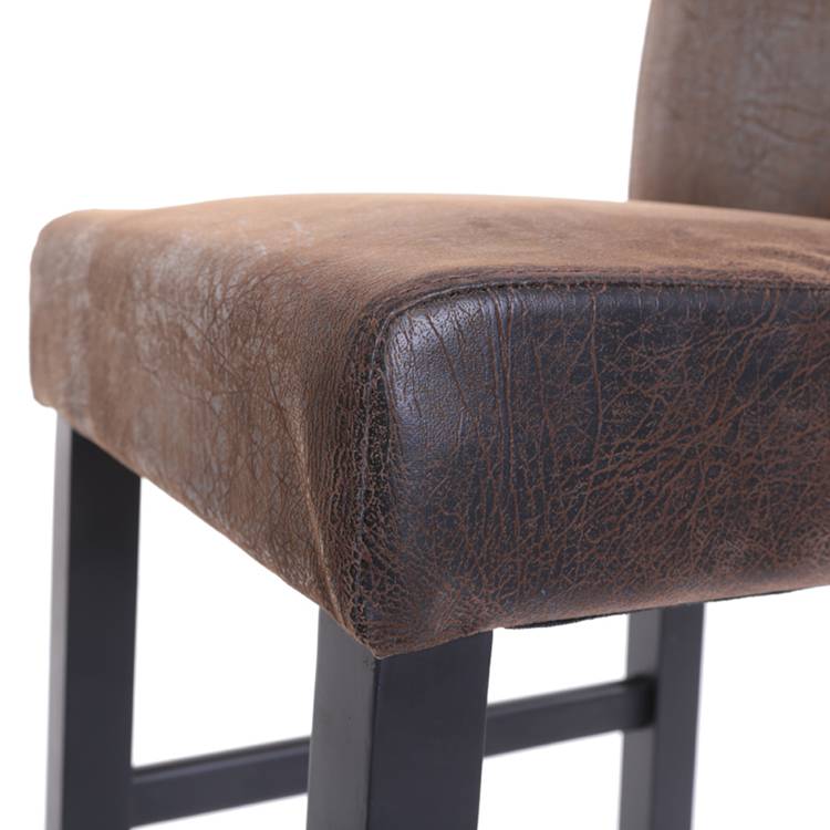 Classical design black micro-leather upholstered side bar chair