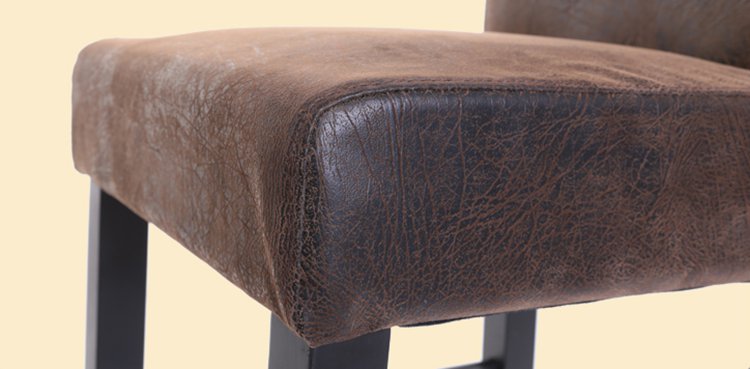 Classical design black micro-leather upholstered side bar chair