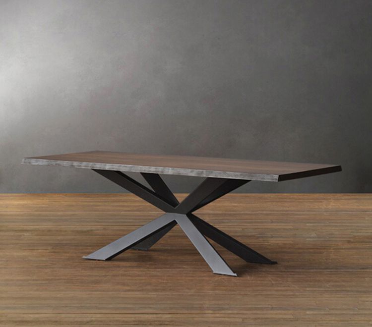 Retro American country style wooden with metal loft dining table,durable cheap vintage industrial wooden loft table